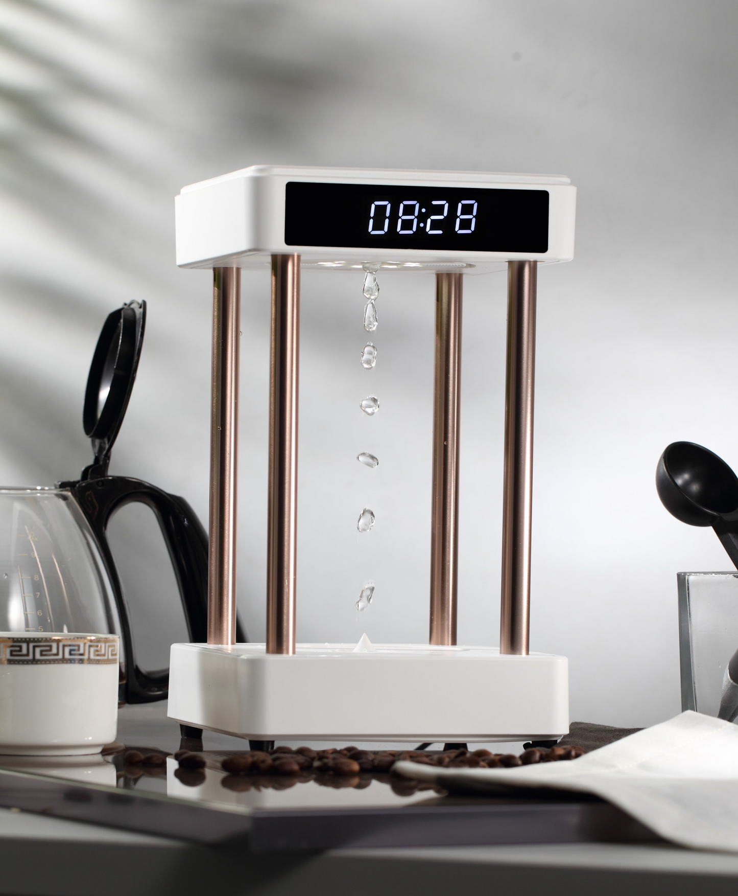Levitating Water Drops Time Hourglass