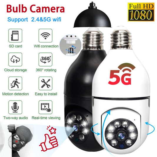 5G Wifi E27 Bulb Surveillance Camera