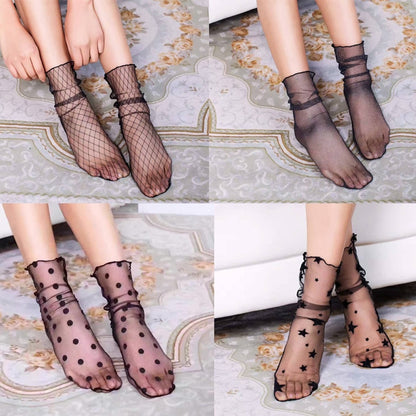 Lace Floral Mesh Women Socks