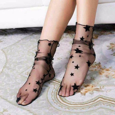 Lace Floral Mesh Women Socks