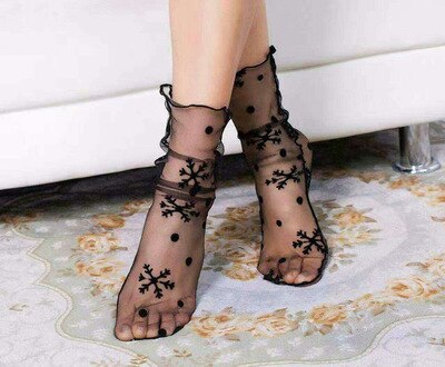 Lace Floral Mesh Women Socks