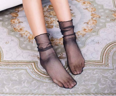 Lace Floral Mesh Women Socks