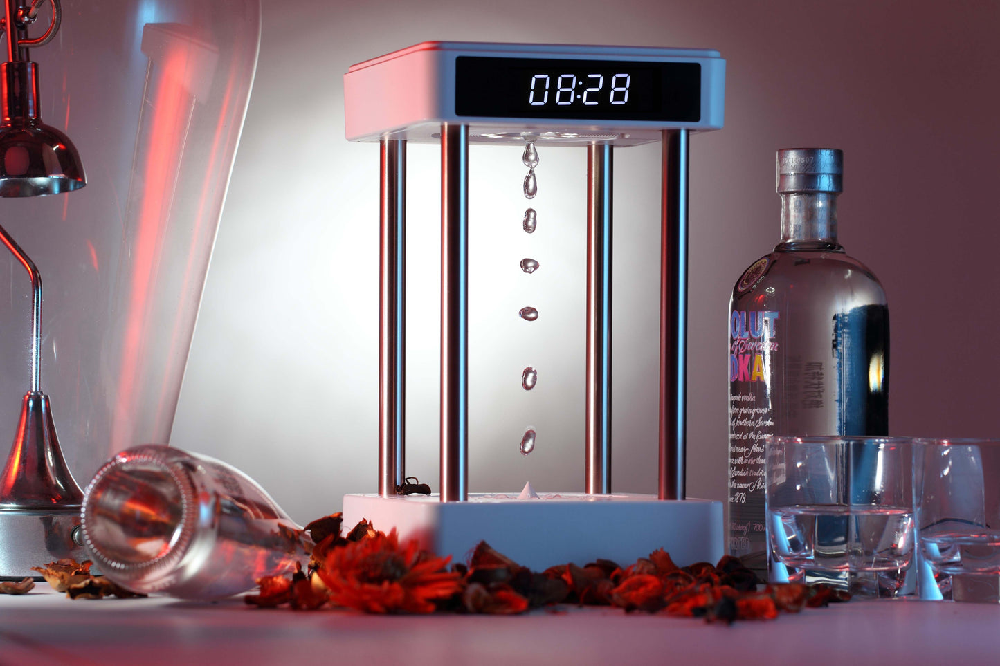 Levitating Water Drops Time Hourglass