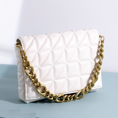 Thick Chain Quilted Shoulder Handbag