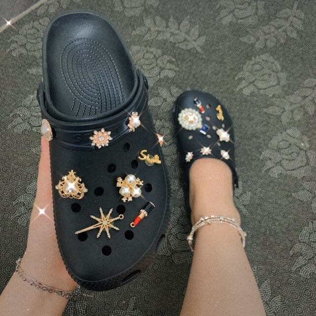 Women Slippers With Jewelry