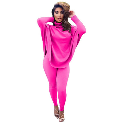 Oversize Turtleneck Top and Bodycon Pants Set