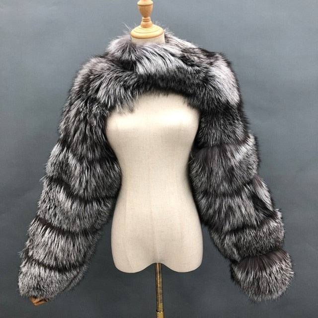 High Quality Faux Fox Fur Coat Women