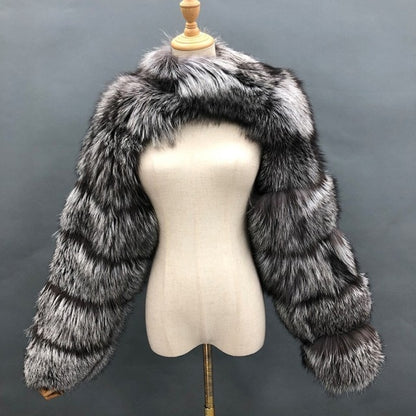 High Quality Faux Fox Fur Coat Women