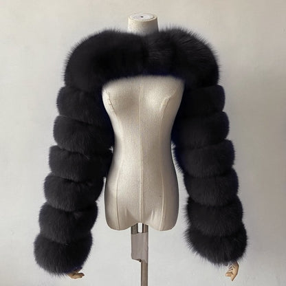 High Quality Faux Fox Fur Coat Women