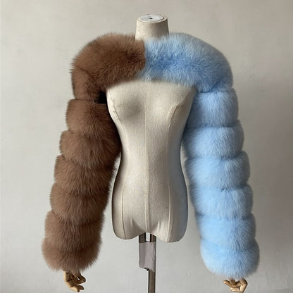 High Quality Faux Fox Fur Coat Women