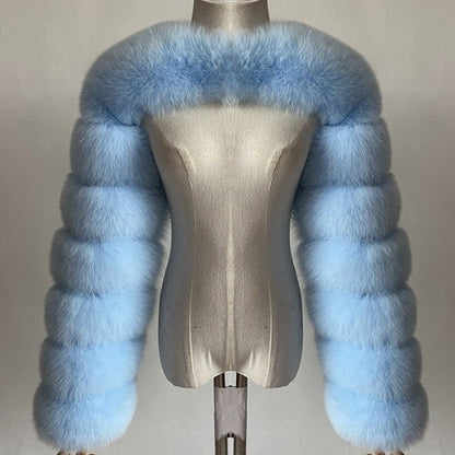 High Quality Faux Fox Fur Coat Women