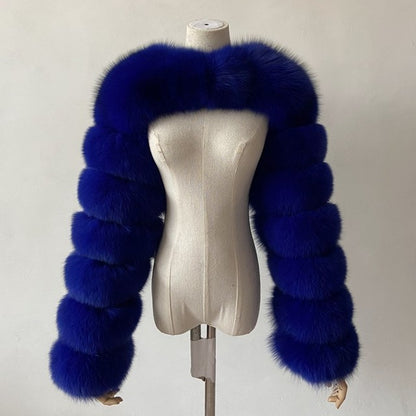 High Quality Faux Fox Fur Coat Women