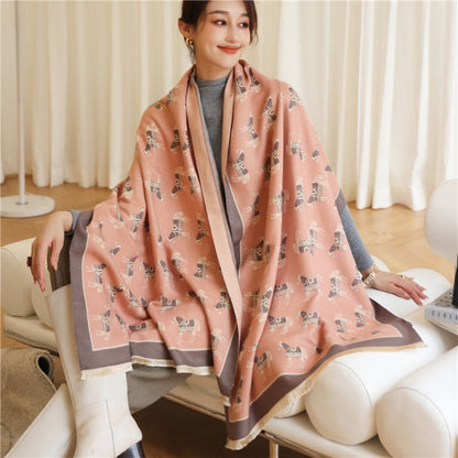 Horse Printed Pashmina Blanket Cape