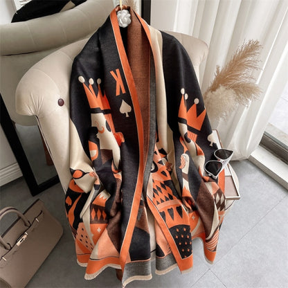 Horse Printed Pashmina Blanket Cape