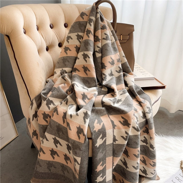 Horse Printed Pashmina Blanket Cape