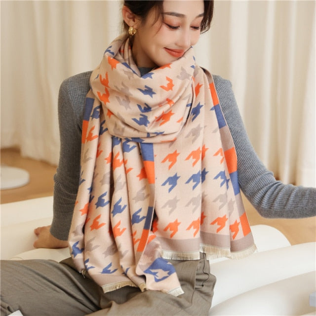 Horse Printed Pashmina Blanket Cape