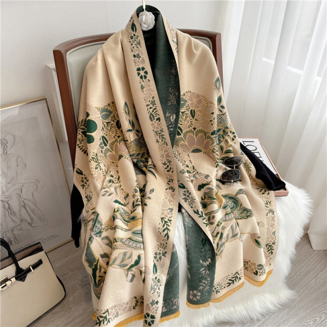 Horse Printed Pashmina Blanket Cape