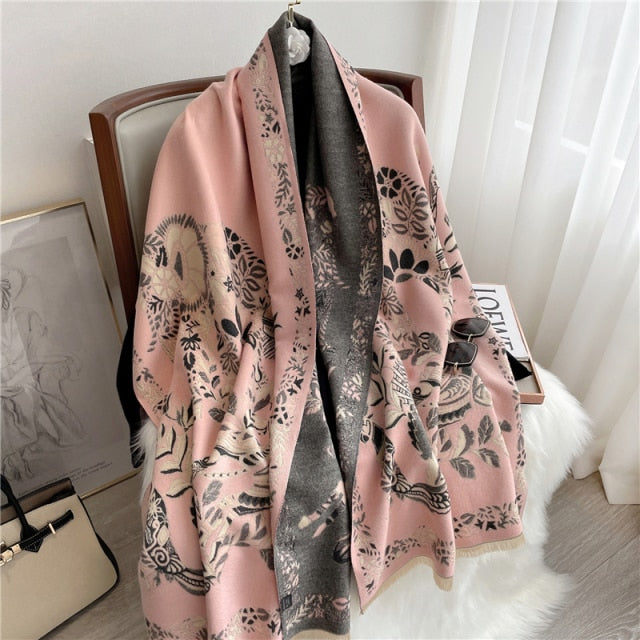 Horse Printed Pashmina Blanket Cape