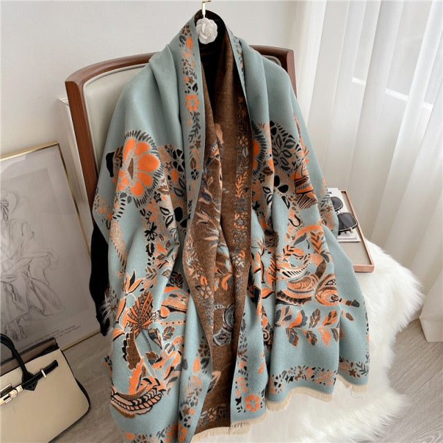 Horse Printed Pashmina Blanket Cape