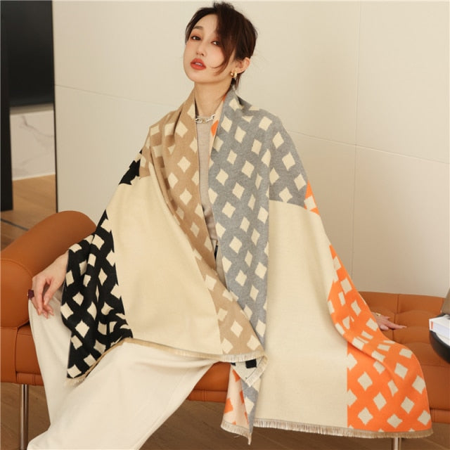 Horse Printed Pashmina Blanket Cape