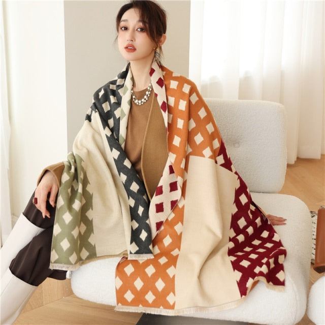 Horse Printed Pashmina Blanket Cape