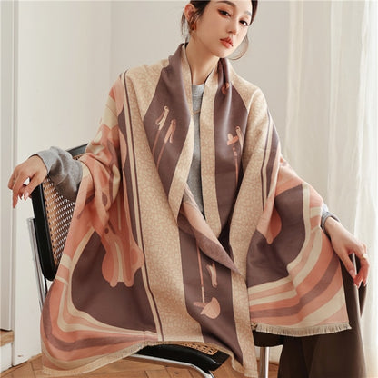 Horse Printed Pashmina Blanket Cape