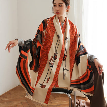 Horse Printed Pashmina Blanket Cape