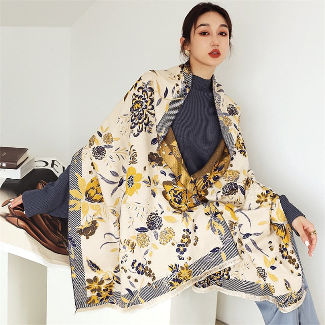 Horse Printed Pashmina Blanket Cape