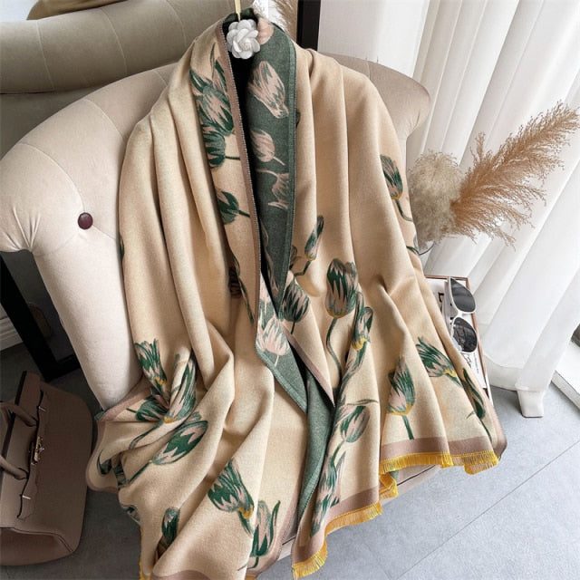 Horse Printed Pashmina Blanket Cape