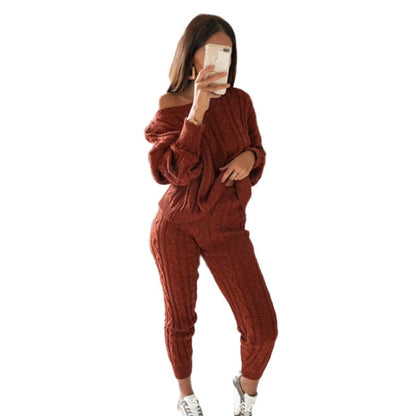 High Waist Knitted Pencil Pants Set