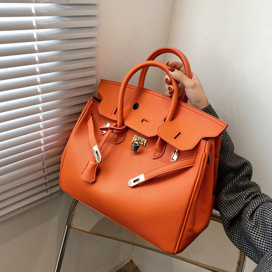 Stone Patent Orange Crossbody Bag