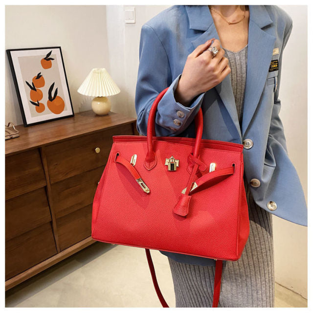 Stone Patent Orange Crossbody Bag